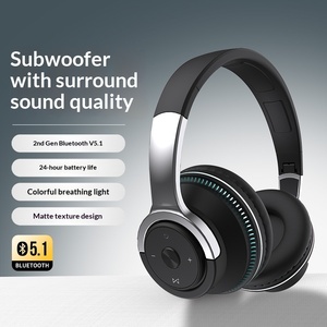 <span class=keywords><strong>Casque</strong></span> <span class=keywords><strong>Bluetooth</strong></span> 5.1 Stéréo à Basses Puissantes Circum-auriculaire <span class=keywords><strong>avec</strong></span> Lumière Respirante pour Gaming et Sport - Product Image 3