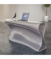 Bureau de direction moderne au design unique et incurvé, en bois/stone, garantie 10 ans pour le bureau à domicile et l'école