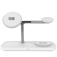 Station de charge tout-en-un en alliage de zinc de qualité supérieure T255 pour smartphone, montre et écouteurs, chargeur sans fil magnétique rapide 15W