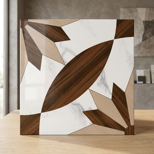 Carreaux de sol en céramique brillante Creta Beige 400x400mm, aspect marbre, pour intérieur - Product Image 2