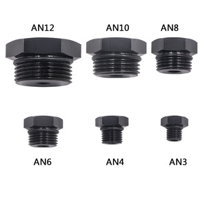 Hoso Racing Fuel Filter <b>Plugs</b> AN4 AN6 AN8 AN10 AN12 External Thread With O-Rings Aluminum Alloy - Product Image 2