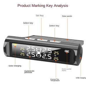 Điều kiện mới phổ quát <span class=keywords><strong>TPMS</strong></span> năng lượng mặt trời Powered không dây cảm biến bên ngoài cho xe phát hiện lốp - Product Image 4