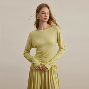 Abito Camicia Lungo <span class=keywords><strong>Giallo</strong></span> da Donna - <span class=keywords><strong>Vestito</strong></span> Casual Ampio per Ufficio in Tessuto Morbido e Traspirante - Product Image 2