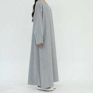 <span class=keywords><strong>Abbigliamento</strong></span> <span class=keywords><strong>Islamico</strong></span> in Lino, Abiti da Donna, Abaya a Linea A, Vestito Musulmano in Misto Lino, Abito Semplice, Abaya Modesta - Product Image 2