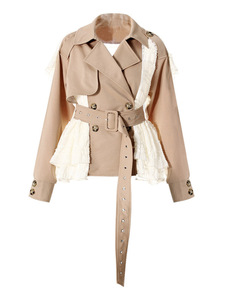 2025 femmes printemps Design sens manteau Niche dentelle couture avancée taille manteau mince <span class=keywords><strong>court</strong></span> costume <span class=keywords><strong>Trench</strong></span> manteau - Product Image 3