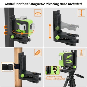<span class=keywords><strong>HUEPAR</strong></span> <span class=keywords><strong>603CG</strong></span>-H avec étui de transport rigide Laser auto-nivelant Multi mode d'impulsion extérieure 3*360 alignement 12 lignes vert 3D Laser Leve - Product Image 6