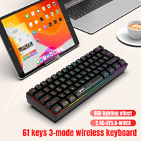 Clavier de jeu mécanique G-Lab Keyz Titanium Black 65% RGB |   Clavier AZERTY FR filaire USB-A avec interrupteurs rouges, RGB 100% personnalisable