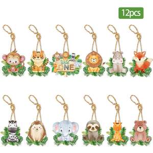 2025 <span class=keywords><strong>Jungle</strong></span> Animal thème Lion tigre papier suspendus décorations gâteau décoration fournitures fête cadeau décoration cintres en gros - Product Image 6
