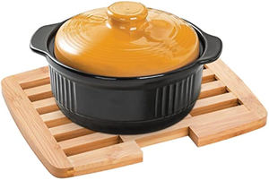 Expandable Bamboo <b>Trivet</b> 2 Pack 9 Inch to 11.8 Inch Square Heat Resistant Hot Pad - Product Image 3