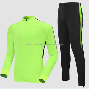 Conjunto de Camiseta de Fútbol Estampada de Manga Larga para Hombre y Mujer, Unisex, Transpirable, de Secado Rápido, con Media Cremallera, para Adultos y Adolescentes, Ropa de Entrenamiento para Todas las Temporadas - Product Image 1