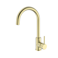 Robinet de cuisine LUSA moderne noir mat brossé or, monocommande eau chaude/froide, avec cartouche céramique en laiton