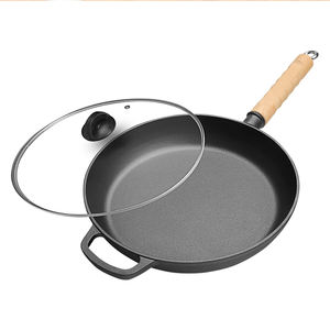 Olla espesada presazonada <span class=keywords><strong>para</strong></span> <span class=keywords><strong>cocinar</strong></span>, <span class=keywords><strong>sartenes</strong></span> con mango de madera de hierro fundido, el mejor mayorista - Product Image 1