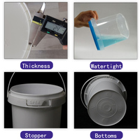 Seaux en plastique blancs personnalisés, économiques, de qualité alimentaire, avec couvercles et poignées, disponibles en petits et grands formats (2L, 5L, 10L, 20L, 25L, 5 Gallons), pour peinture et popcorn - Prix