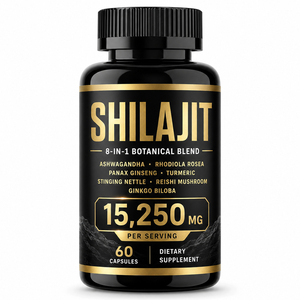 Extrait de résine de Shilajit naturel, capsules d'extraits d'herbes multiples pour le soutien immunitaire des adultes, antioxydant, énergie, 60 capsules/flacon - Product Image 1