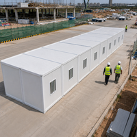 Maison conteneur détachable clé en main à structure en acier avec verre trempé pour grand bureau de chantier 40 pieds avec salle de bain intégrée
