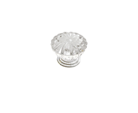 Couvercle en verre trempé de forme ronde et ovale avec bord poli et bouton en cristal pour pièces de batterie de cuisine en mélamine