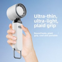 Ventilateur portable compact à turbine, rechargeable par USB, pliable, électrique, avec lumière et son, pour usage domestique et de bureau