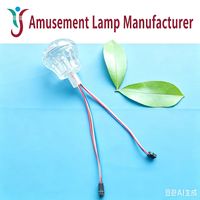 Lumières LED RGB 65 mm étanches et programmables en forme de champignon pour gobelets d'attractions, avec couvercle transparent en forme de chrysanthème