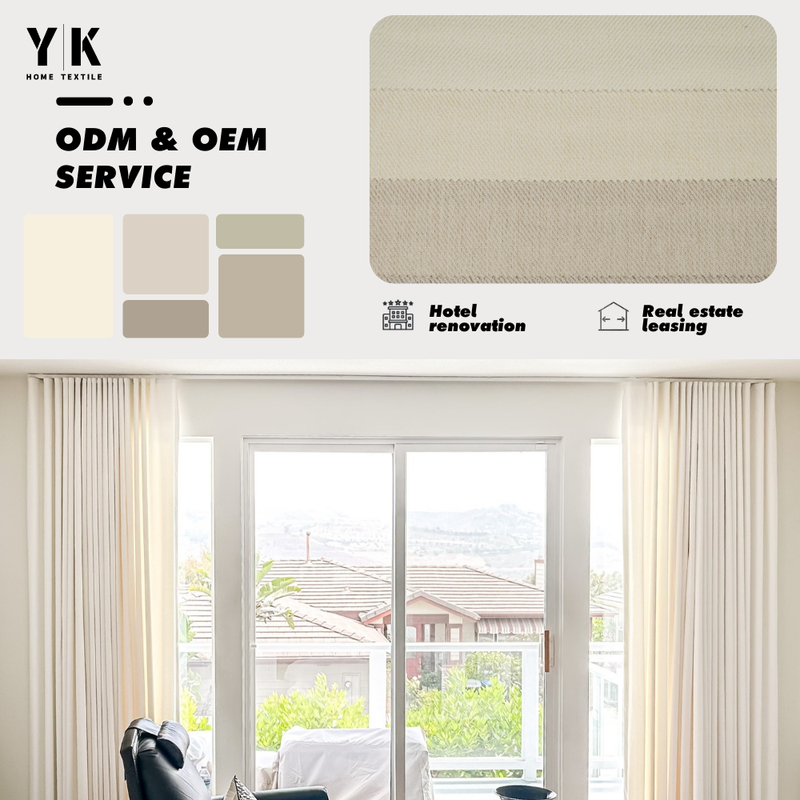Motorized s Wave Curtain windows Ivory