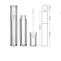 Nouveau design, tube carré transparent pour brillant à lèvres, emballage vide, tube de gloss 6g, petite série, logo personnalisé