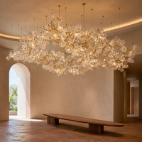 Luminaire suspendu LED en forme de fleur, réglable en hauteur, pour hall d'exposition, restaurant, centre commercial, hall d'hôtel
