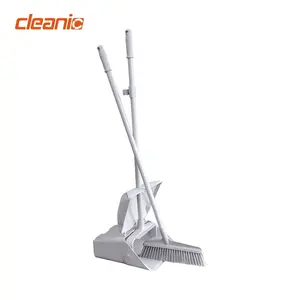 Windproof dust pan set heavy duty commercial sweeper broom and dustpan combo with long handle for hotel lobby