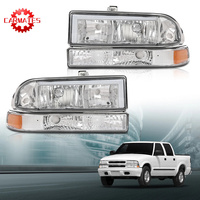 Feux avant à LED DRL noirs avec boîtier transparent compatibles avec Chevrolet S10 Blazer 1998-2004 15098267 16526217 GM2520162 GM2503172