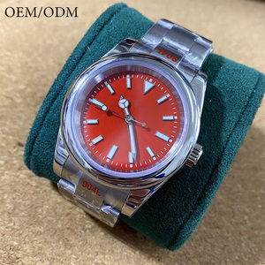 사용자 정의 자신의 로고 남성용 자동 기계식 시계 OEM ODM 40MM 스틸 발광 4 바늘 캘린더 시계