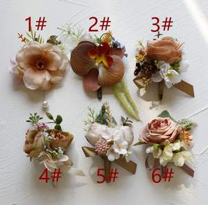 เข็มกลัดชุดคอร์เซย์ดอกไม้เทียมสำหรับเจ้าสาวเจ้าบ่าวงานแต่งงานงานพรอมงานปาร์ตี้แต่งเอง - Product Image 2