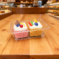 Plateau à gâteaux jetable rectangulaire en plastique transparent PET pour boîtes d'emballage de biscuits et de biscuits Plateaux en plastique transparent