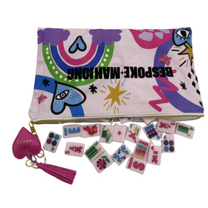 Double Sided Carved Acrylic Bespoke American Mahjong Tiles <strong>Lucky</strong> <strong>Charms</strong> <strong>Marshmallow</strong> Pink Friends Gathering for Entertainment - Product Image 4