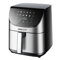 HALEY 8L Friteuse à air intelligente 12-en-1 en acier inoxydable moderne avec fenêtre de visualisation, contrôle tactile numérique, four électrique sans huile antiadhésif