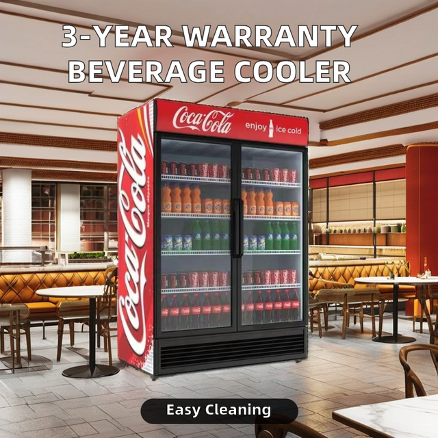 Double Door Commercial Upright Refrigerator 600l 1000l CocaCola Electric Portable Hotel Compressor Display Beverage Fridge