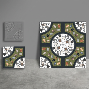 Carreaux de sol en céramique marbrée marron-brun lumineuse 40x40cm, finition mate, porcelaine, design d'intérieur - Product Image 4