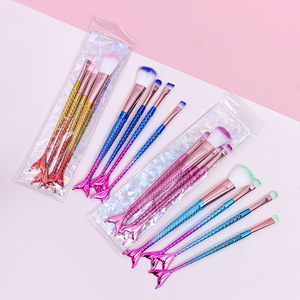 Juego <span class=keywords><strong>de</strong></span> 4 <span class=keywords><strong>Brochas</strong></span> <span class=keywords><strong>de</strong></span> <span class=keywords><strong>Maquillaje</strong></span> para Ojos con Forma <span class=keywords><strong>de</strong></span> <span class=keywords><strong>Cola</strong></span> <span class=keywords><strong>de</strong></span> <span class=keywords><strong>Sirena</strong></span>, <span class=keywords><strong>Brochas</strong></span> <span class=keywords><strong>de</strong></span> Precisión <span class=keywords><strong>de</strong></span> Pelo Sintético para Difuminar en Forma Plana - Product Image 3