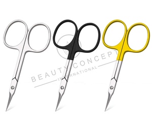 Ciseaux à cuticules extra fins de 10 cm en acier inoxydable à lames courbées pour droitiers, pour éliminer les cuticules mortes des ongles des mains et des pieds - Product Image 3