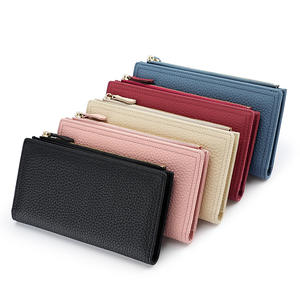 <span class=keywords><strong>Cartera</strong></span> de moda para mujer de PU con cremallera, tarjetero de gran capacidad y bolso de mano corto con cierre abierto - Product Image 1