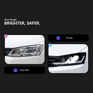 AURON 2012-2018 VW Jetta MK6 Faro Delantero LED de Luz Baja, Nuevo de Fábrica, 12V 36W 6000 lm 6000K, Ajuste Universal - Product Image 5