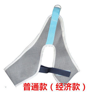 Dispositif de traction cervicale, attelle de cou, utilisation médicale manuelle à domicile, matériau polyester, toile verte, cuir artificiel gris et blanc - Product Image 5