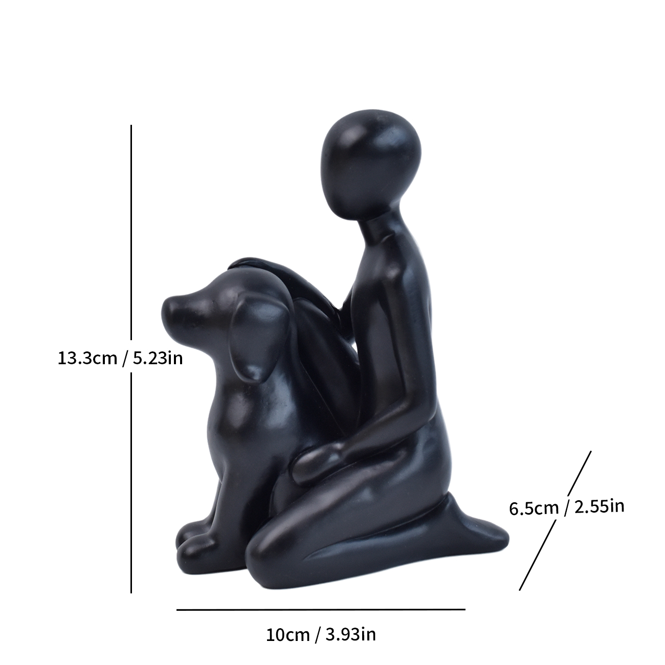 Homme assis et chien - Noir