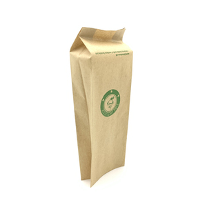 Kantong Kemasan Kustom Coklat Putih Kertas Kraft Pouch Berdiri untuk Biji Kopi Makanan Spesial Produk Alami - Product Image 1