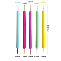 Vente en gros de stylos macaron pour ongles, ensemble de 5 pièces, sélecteur de strass, stylo cristal pour ongles