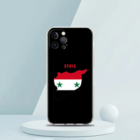Personnalisé pour iPhone 15 16 14 13 12 Mini 11 Pro Max XS X XR SE 7 8 Plus TPU Silicone Couverture Transparente Syrie Drapeau De Luxe Clair coque de téléphone