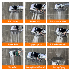 Testa <span class=keywords><strong>doccia</strong></span> multifunzione con <span class=keywords><strong>soffione</strong></span> a mano regolabile con Display a temperatura a Led <span class=keywords><strong>altezza</strong></span> supporto <span class=keywords><strong>doccia</strong></span> con 9 impostazioni - Product Image 4