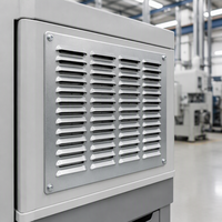 Grille de ventilation en acier au carbone avec panneau à persiennes, estampée sur mesure, thermolaquée, certifiée ISO-9001, pour le refroidissement des armoires de générateurs, OEM