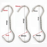 Crochet de boucher rotatif en acier inoxydable à pointe acérée en forme de S pour accrocher les carcasses en abattoir, idéal pour la boucherie et les supermarchés