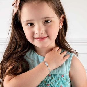 Custom Wholesale Kids Jewelry 925 Sterling Silver Heart Engravable Girls Charm Bracelet Kids <strong>Jewellery</strong> Bracelet - Product Image 2