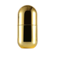 Bouteille en plastique PET de 100 ml, 175 ml, 280 ml couleur or UV avec bouchons à vis électroplaqués pour l'emballage de suppléments vitaminiques et de bonbons