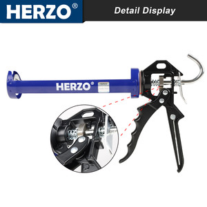 Herzo 9 ''אקדח פלסטיק מקבץ 1500n ידני מכונת אקדח דבק aulk עם ידית