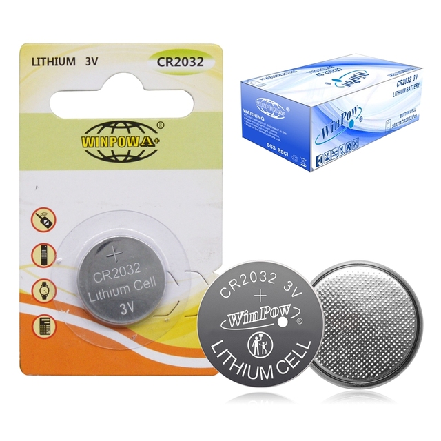 Winpow CR2032 Coin Limno2 3.0 V 230 MAh Button Lithium Battery Cr2032 Primary Batteries Watch Batteries